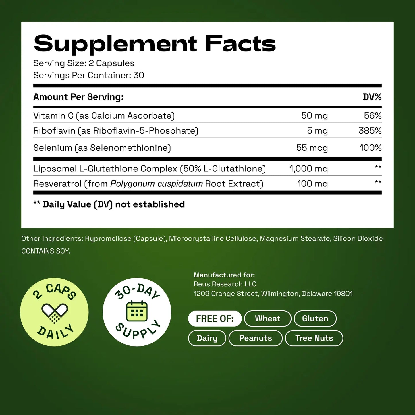 Cata-Kor Liposomal Glutathione Supplement – 1155 Mg | Vitamin C | Riboflavin (B2) | Selenium | Resveratrol Complex – Supports Antioxidant Defense & Cellular Health – Vitamin Dietary Supplement