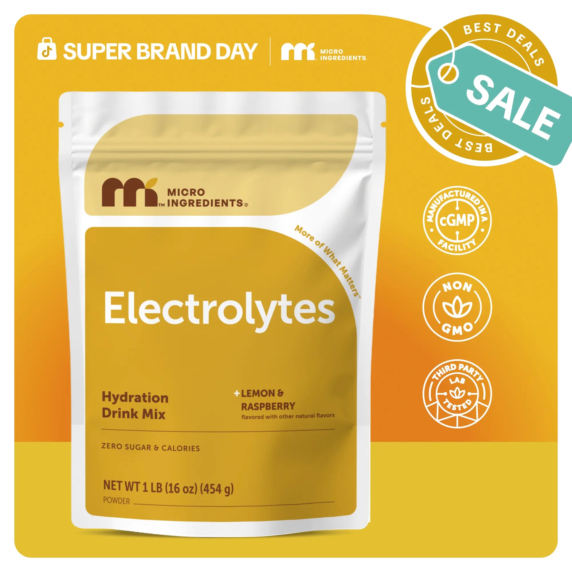 Micro Ingredients Hydration Electrolytes Powder, 1Lb