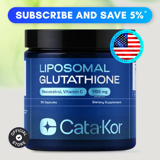 Cata-Kor Liposomal Glutathione Supplement – 1155 Mg | Vitamin C | Riboflavin (B2) | Selenium | Resveratrol Complex – Supports Antioxidant Defense & Cellular Health – Vitamin Dietary Supplement