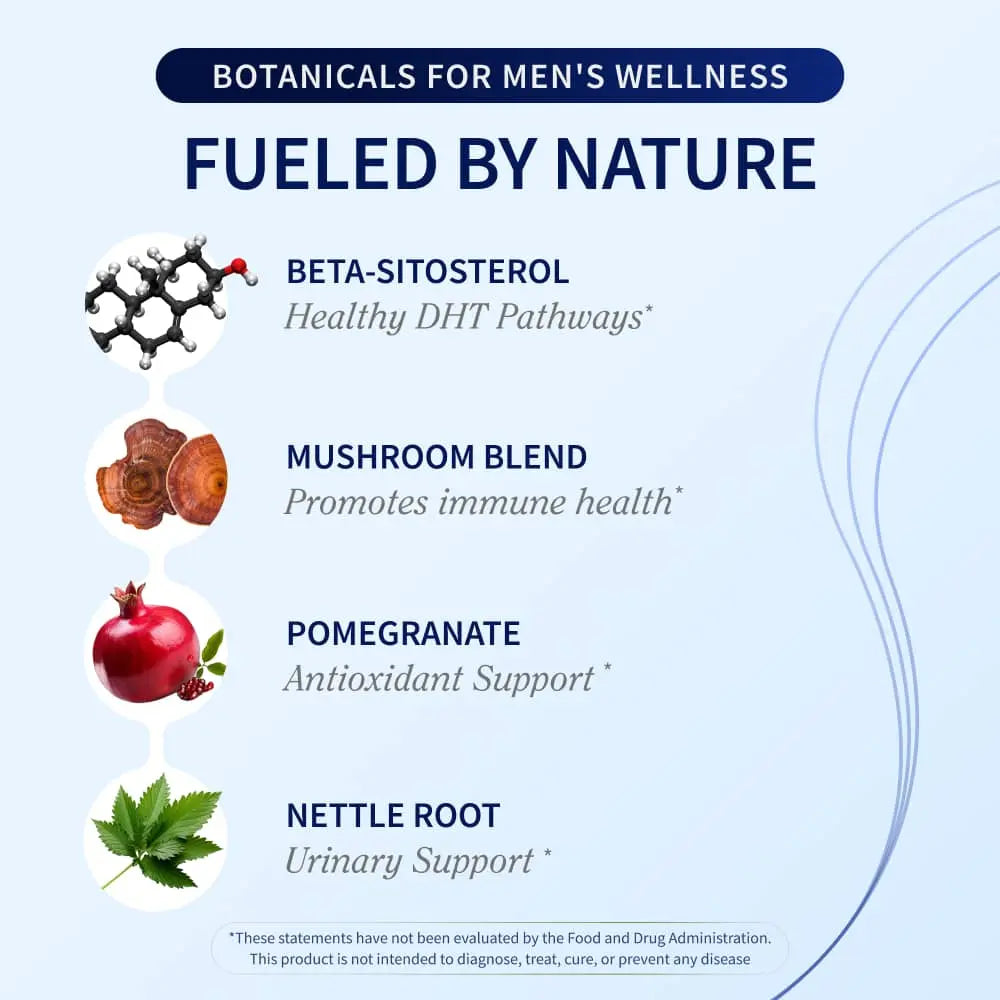 NEW! Prostate Health and Nitric Oxide Chews - Inflammation Support - Urinary & Bladder Function - Supports Blood Flow & Energy - Male Reproductive Health - Antioxidants - Supports Healthy DHT Levels - Mixed Berry Flavor - Medicinal Mushrooms & Botanicals