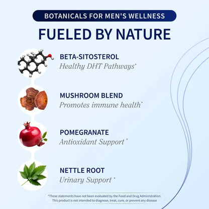 NEW! Prostate Health and Nitric Oxide Chews - Inflammation Support - Urinary & Bladder Function - Supports Blood Flow & Energy - Male Reproductive Health - Antioxidants - Supports Healthy DHT Levels - Mixed Berry Flavor - Medicinal Mushrooms & Botanicals