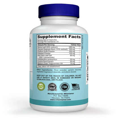 2 X 15 Day Cleanse Bundle- Gut and Colon Support | Caffeine Free | Advanced Formula with Senna, Cascara Sagrada, & Psyllium Husk | Non-Gmo | 60 Capsules