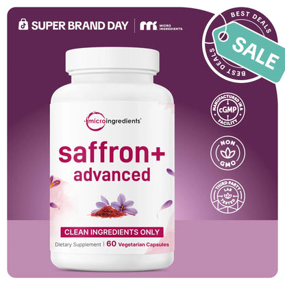 Micro Ingredients Saffron+ Advanced Supplements Veggie Capsules