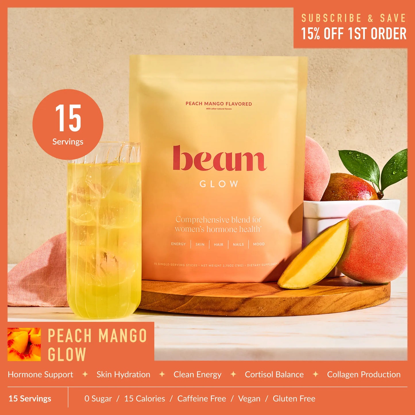 Limited Edition Beam Glow Women’S Superblend — 15 Single-Serve Packets for Hormone Balance, Skin, Hair & Nail Support (Limited Edition Flavors, Vegan, Caffeine-Free)| Dealsforyoudays